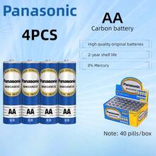 Pin cacbonic dung lượng cao Panasonic 1.5V AA/AAA, pin cacbonic mạnh mẽ, chống cháy nổ, thích hợp cho các thiết bị công suất thấp như báo thức, máy tính, đồng hồ, điều khiển từ xa, đồ chơi, chuột máy tính, v.v. - AA (Panasonic) - Xem 3