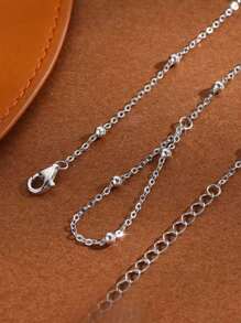 1 pieza Brazalete encantado de acero inoxidable con cadena de anillo, diseño único y de moda para mujeres, cantidad de cuentas al azar