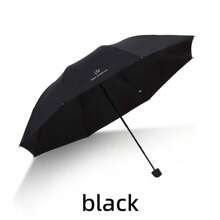 1pc Uv Folding Umbrella, 8-Bone Sun Umbrella, Sun Protection And Shading Umbrella, Sun Umbrella, Solid Color Business Three-Fold Umbrella, Black Rubber UV-Resistant Umbrella, Waterproof Umbrella, Travel Umbrella, Elegant Design, High Water Repellent Umbrella, Suitable For Rainy Days, Gift Umbrella