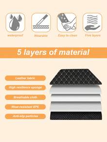 4Pcs/Set Universal Car Floor Mats Set For Right-Hand Drive Vehicles – PVC Leather Surface With Stylish Quilted Pattern, Water & Stain Resistant, All Season Use, Deep Edges To Trap Dust Mud And Water, Non-Slip Backing, Easy To Clean & Reinstall, Durable Mat Set For Sedans SUVs Trucks, Enhances Interior Appearance,Foot Protectors, Front And Rear Carpets, Car Accessories - Multicolor - View 4