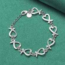 Wykwintna bransoletka z serduszkiem ze srebra próby 925 o długości 8 cali dla kobiet, modna, luksusowa, prezentowa, biżuteria na imprezę