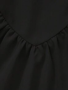 Floreya Solid Color Casual Elegant Ruffle Hem Halter Mini Dress, Suitable For Evening Date, Party In Spring And Summer, Young And Fashionable Black - Black - View 10