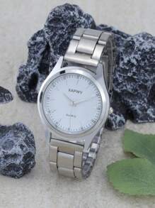 Reloj de pulsera de cuarzo para hombre, casual y de moda, con correa de acero inoxidable, diseño vintage y de alta gama