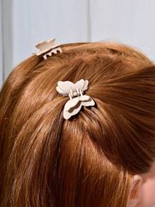 6pcs Vintage Butterfly Shaped Cute ABS Plastic Hair Clips, Colorful Hair Accessories Suitable For Side And Top Clip, Adorable Mini Hair Claws Beauty Claw Clips