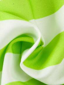 Set de 2 piezas de blusa sin mangas con botones a rayas y pantalones cortos a rayas para niñas, conjunto informal cómodo y de moda