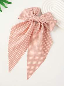 6pcs Girls Fashion Minimalist Elegant Versatile Hair Clips Polka Dot Ribbon Bow Bun Claw Clips