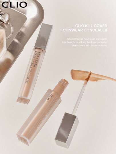 Clio K-Beauty KILL COVER FOUNWEAR CONCEALER, Spitzen-Concealer, Anti Druck, flüssiger Concealer, leicht, Volle Abdeckung, lang anhaltend, kaschierend, korrigierend, deckend, feuchtigkeitsspendend, illuminierend, Light Sand, Koreanisches Make-up