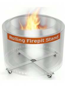 Rolling Solo Stove Yukon Stand – 28" Fire Pit On Wheels For Outside – Rust-Proof Aluminum & Stainless Steel - Solo Stove Accessories - Solostove Yukon Compatible For Patios By - 28吋育空支架 - 查看 8
