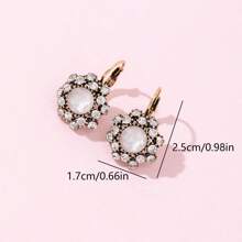 1 paire de boucles d'oreilles à clou vintage en strass français
