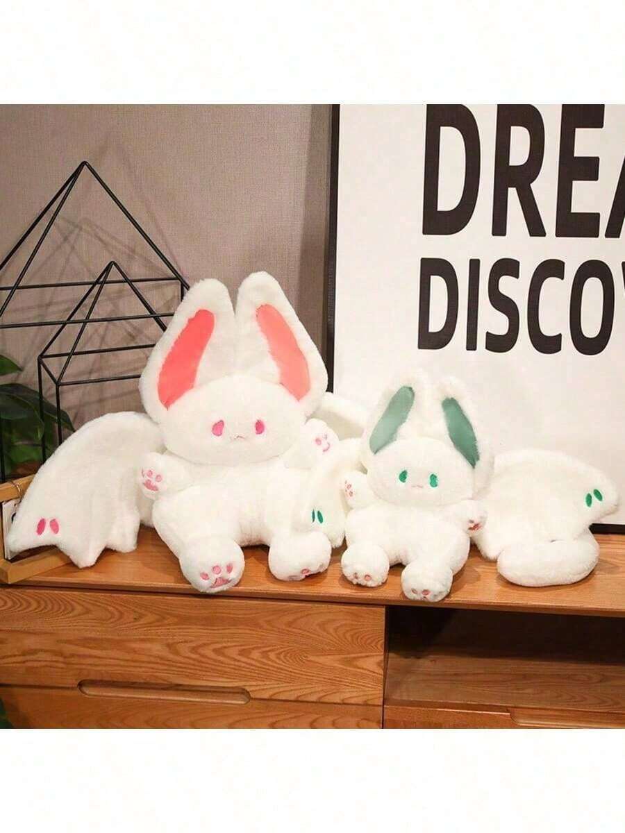 Cute Bat Rabbit Plush Doll Pillow Soft Stuffed Toys, Birthday Gift For Girls, Halloween Bat Plush Decor, Home Decoration, Children Gift - 彩色 - 查看 1