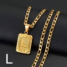 1 件女士迷人 A-Z 字母吊坠项链，金色和银色珠宝礼物，适合派对、婚礼、生日 - 金黃色 - 查看 22