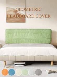 1 husă de pat Jacquard Geometry, husă de protecție pentru tăblia de pat elastică în culoare solidă, husă de pat moale și confortabilă, elasticitate ridicată, ușor de instalat, husă universală pentru noptieră pentru toate anotimpurile