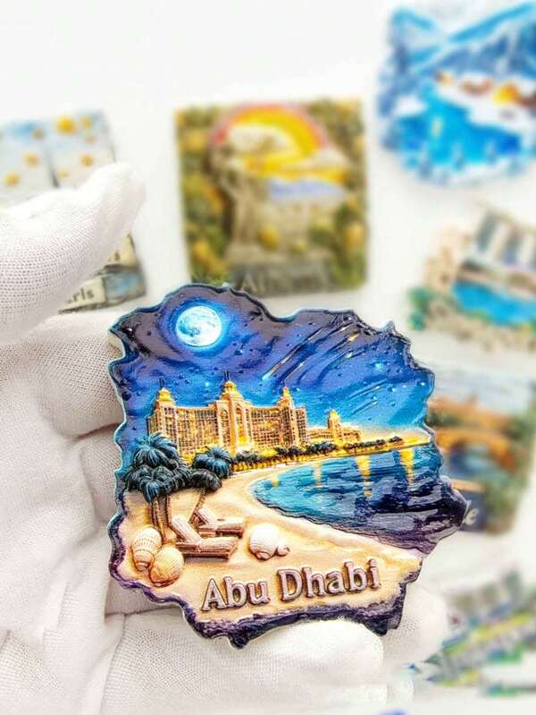 1 pieza Imán de nevera con la Torre Khalifa, recuerdo de los Emiratos Árabes Unidos, regalo de decoración doméstica de alta gama con pegatina magnética