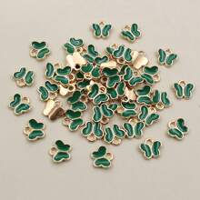 50 peças 8x8,5 mm pequenos pingentes de borboleta de liga multicoloridos para pulseiras colares acessórios para fazer joias faça você mesmo