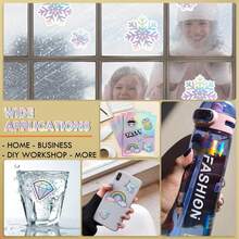 20 hojas de 8"X11.7" de papel de etiquetas adhesivas holográficas imprimibles con tinta - Papel de etiquetas adhesivas de vinilo resistente al agua con colores vibrantes, resistente al desgarro, útiles escolares, de vuelta al cole - arcoíris - Ver 7