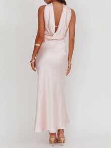 Summer Fashion Solid Color, Strapless And Shoulder-Free Sleeveless Dress. - Pink - View 7