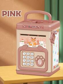 Alcancía con forma de cajero automático de gran capacidad, cerradura con huella dactilar, efecto de sonido de enrollado de monedas, juguete de regalo para niños y niñas, con algunos accesorios incluidos aleatoriamente (baterías no incluidas) - Multicolor - Ver 12