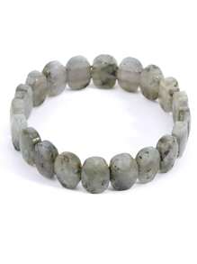 1 pieza Brazalete de piedra natural CSJA para hombres y mujeres, pulsera con cuentas ovaladas facetadas de obsidiana, cuarzo rosa, cristal de roca y ojo de tigre, joyería de verano, regalo