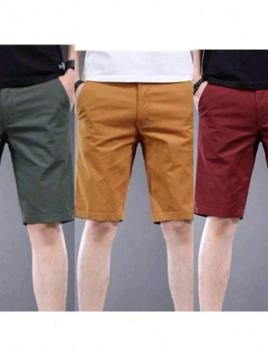 Kit 3 Men's Twill Bermuda Shorts - Color caoba - Ver 1