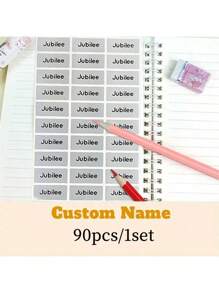Personalized Label Stickers - Silver Stickers, Custom Name Waterproof Customization, Easy To Stick On Different Surfaces, Suitable For Various Occasions, Water Bottles, School Bags, Stationery, Clothing, Bags, Lunch Box Stickers, Office Supplies, Etc.