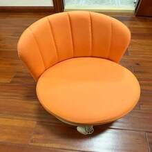 Local Shipping- Curved Backrest For Comfort. 360° Silent Casters Ensure Smooth Mobility. Easy To Carry For On-The-Go-2025 Multi-Functional Lightweight Stool Compact & Practical, Ideal For Office Guest/ Reception Use. - Tangerine - View 1
