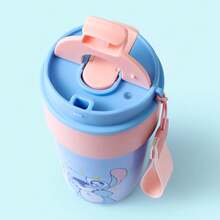 Miniso Stitch Food Party Series Insulated Cup Large Capacity Stainless Steel Straw Cup Water Bottle Large Capacity Cartoon Cute Stitch Portable Travel Coffee Mug Tumbler Gifts 500ml/17oz - Baby Blue - View 8