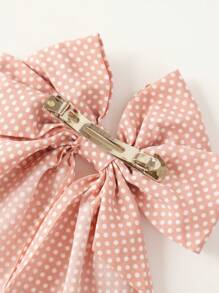 6pcs Girls Fashion Minimalist Elegant Versatile Hair Clips Polka Dot Ribbon Bow Bun Claw Clips