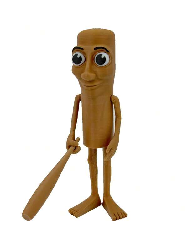 1 Stück - 13,2 cm hölzerner Stickmann Tung Tung Tung Tung Sahur, amerikanische Sutra 3D bedrucktes hölzernes Stickmann Dekorationsfigur Handpuppe Satire Meme, geeignet für Tischdekorationen, Heimdekoration, Geburtstagsgeschenke