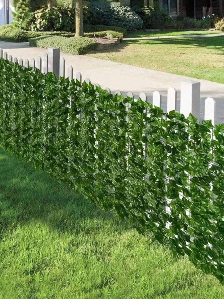 1米/3米人造绿叶栅栏板仿隐私栅栏屏风适用于家庭户外花园阳台装饰 - 綠色 - 查看 1