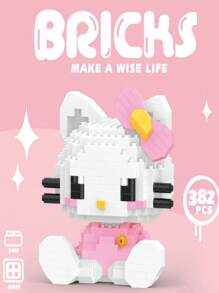 Sanrio 1pc Sanrio Character Brick Model Kit - Collection Tabletop Decoration Figurines - Educational Puzzle Creative Gifts For Birthdays, Christmas, Best For Christmas