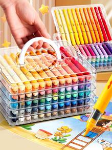 12/24/36/48/60 Colors Tip Art Marker Sets, Professional Permanent Sketch Marker Pen , For Art Drawing Painting Sketching Calligraphy , Journal Planner Comics Design School Supplies , Color Rod Straight Liquid Marker Set, Art Supplies School Supplies, Back To School
