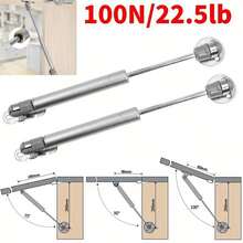 2件装锌合金家具铰链升降气动支撑液压气柜门铰链气撑升降支撑家具五金 - 銀色 - 查看 7