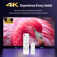 H96 MAX Android 14.0 TV Stick ATV Quad-Core WiFi6 2.4G/5.8Ghz BT5.0 4K AV1 Ultra HD Voice Control Smart Home Player