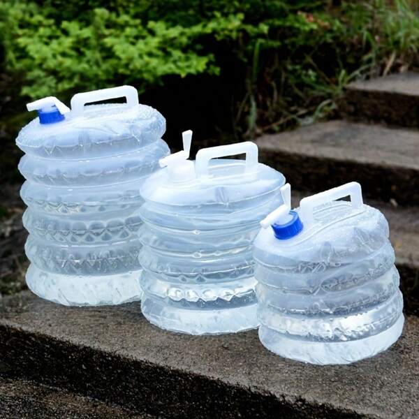 1 Stück 5L/10L/15L Outdoor zusammenklappbarer Wasserbeutel, Behälter für Camping, Wandern, tragbarer Überlebens-Wasserspeicher, Outdoor zusammenklappbarer Wasserbeutel, Camping Faltbare Wasserbehälter, multifunktionale teleskopische Trinkwasserflasche