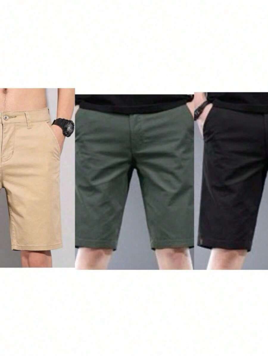 Kit 3 Men's Twill Bermuda Shorts - Gris - Ver 1