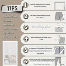 AIYYIPA 1 Stück magnetische Fliegengitter, keine Bohrungen für die Installation, waschbarer Vorhang aus hochdichtem Polyethylen, geeignet für Outdoor- und Terrassentüren - moderner Stil, Heim-Magnetgitter-Bildschirm