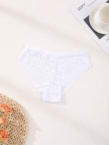 7件装性感蕾丝拼接内裤低腰无缝三角裤镂空舒适内衣女套装内衣