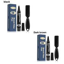 EAST MOON Detachable Beard Filling Pen With Four-Prong Design - Waterproof Fiber Enhancer For Naturals Thick Beard, Hairline & Eyebrow Shaping, Easy Application For Lasting Coloring Effect, Men's Mustache Styling Tool Kit - Black - View 3