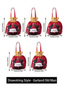 1 pieza/5 piezas/10 piezas Bolsas de regalo de Navidad, Bolsa de regalos de Papá Noel, Bolso de muñeco de nieve navideño, bolsas de Apple para regalo en Nochebuena, Empaque de frutas navideñas, Regalos para dulces, Recuerdos decorativos