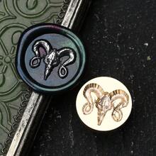 1pc NEW DARK SERIES Series Wax Seal Stamp, Vintage Sealing Stamp Head, Removable Brass Material, Fire Paint Seal Head For Wedding Invitations Gift Packaging Scrapbooking, DIY Handmade Gift Decoration, Cutting And Pasting Invitation Letter School Supplies, Back To School
