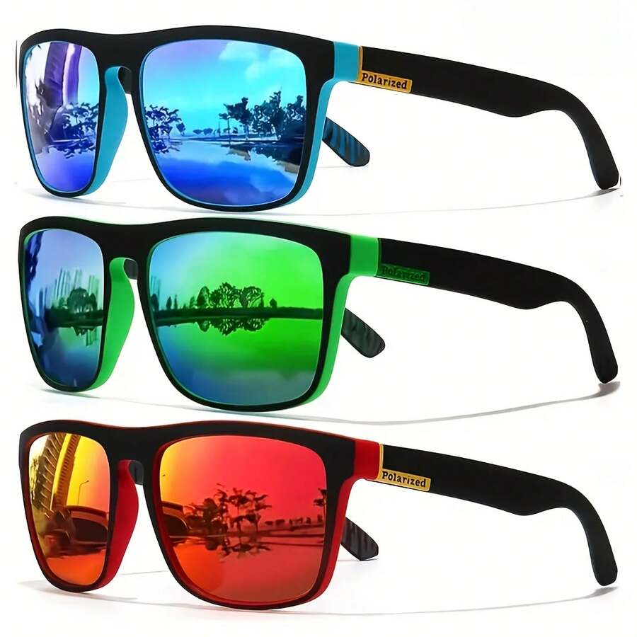 1-3 PCS Dreamy Cool Classic Square Fashion Glasses, Suitable For Men And Women, Outdoor Sports Party Vacation Travel Driving Fishing Supplies Photo Props - Multicolor - View 1
