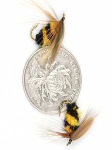 2 件逼真蜜蜂和苍蝇软饵诱饵鱼钩适用于鲈鱼鳟鱼钓鱼配件