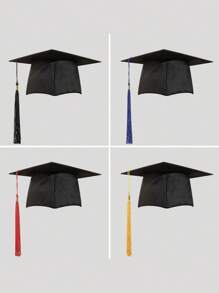 1 طقم قبعة وشريط التخرج الدكتوراه، ديكور إكسسوار للتصوير في حفلة المدرسة وطقوس التخرج