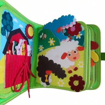 毛毡忙碌书儿童认知教育启蒙牢不可破的毛毡书DIY农场故事玩具书