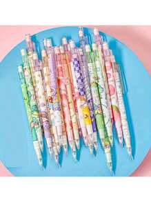 10/15/20 piezas Lápices automáticos de dibujos animados con mina de 0.5mm: Lápiz móvil, no requiere afilar ni presionar - Asegura una escritura suave sin ensuciar las manos Útiles escolares, vuelta al colegio