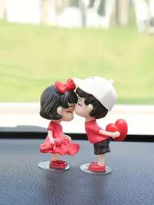 2pcs Cute Couple Doll Decorations For Car Interior, Fit For Dashboard, Air Vent, Display,Car Decoration - Multicolor - View 16
