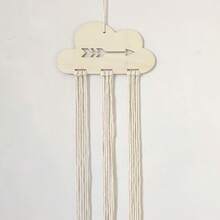 1pc Wooden Cloud Shaped Hair Clips, Multi-Functional Home Decor & Organizer Hang - Beige - View 7