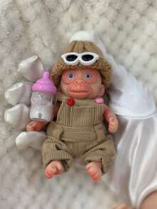 1 PC 12cm Mini Palm Monkey Soft Silicone Reborn Animal Handmade Painted Skin Washable Full Body Silicone Lifelike Monkey Dolls - Multicolor - View 13