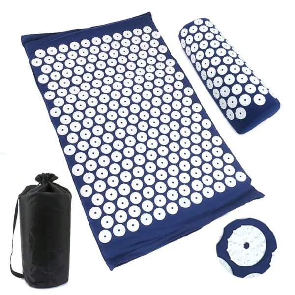 Massagekissen Massage Yoga Matte Akupressur Schmerzen Stress Linderung Rückenschmerzen Spike Matte Akupunktur Matte und Kissen Set