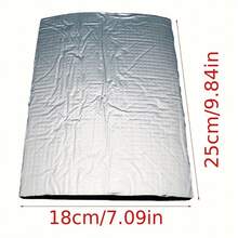 通用汽车隔音垫，海绵橡胶带铝箔，背胶隔热垫，适用于汽车发动机舱盖降噪，6毫米厚，5片/10片/20片装